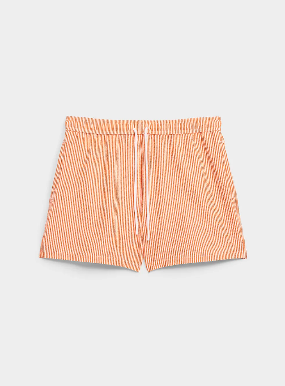 Striped seersucker swim short