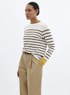 Striped slub organic cotton T-shirt