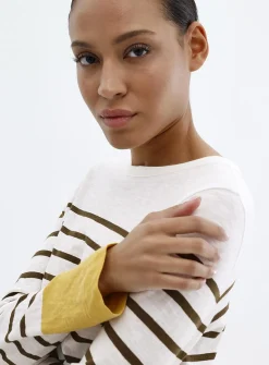 Striped slub organic cotton T-shirt