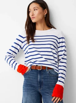 Striped slub organic cotton T-shirt