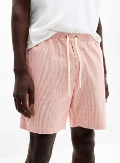 Striped textured twill short