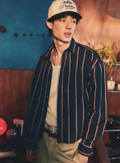 Striped twill shirt