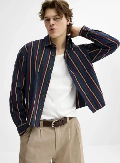 Striped twill shirt