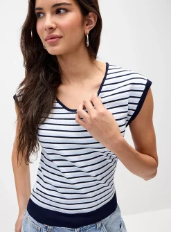Striped V-neck sweater vest