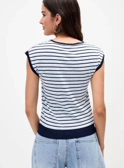 Striped V-neck sweater vest