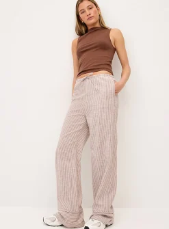 Striped wide-leg pant