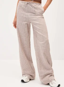 Striped wide-leg pant