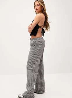 Striped wide-leg pant