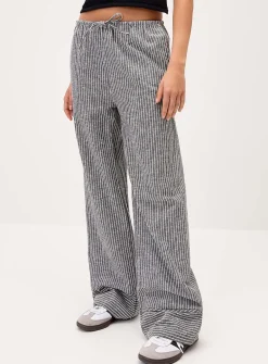 Striped wide-leg pant