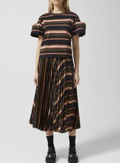 Striped wraparound skirt