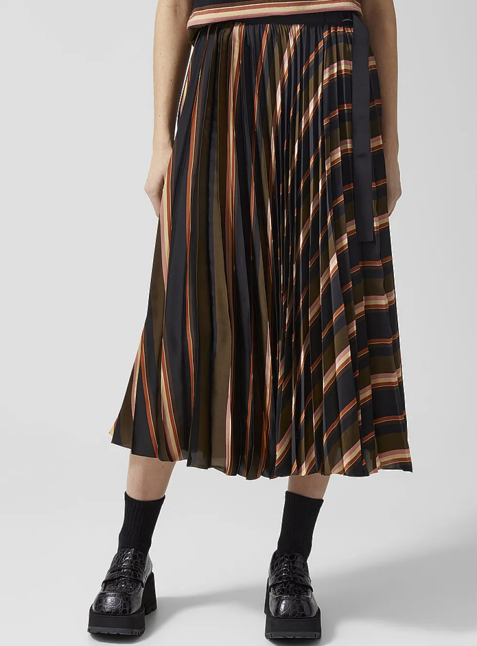 Striped wraparound skirt