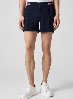 Striped-belt tennis short