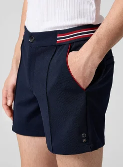 Striped-belt tennis short