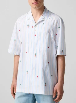 Stripes and vegetables cabana shirt
