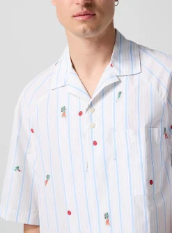 Stripes and vegetables cabana shirt