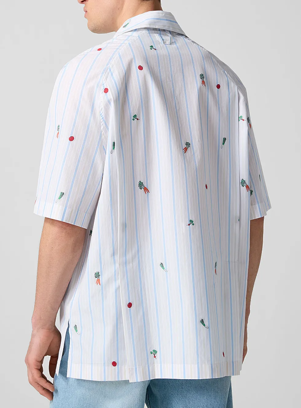 Stripes and vegetables cabana shirt
