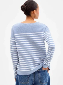 Structured boat-neck sweater