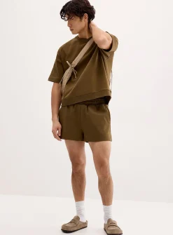 Structured jersey short