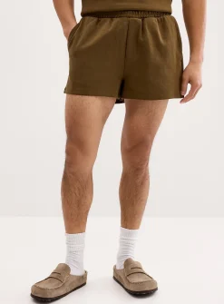 Structured jersey short