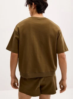 Structured jersey short-sleeve sweatshirt