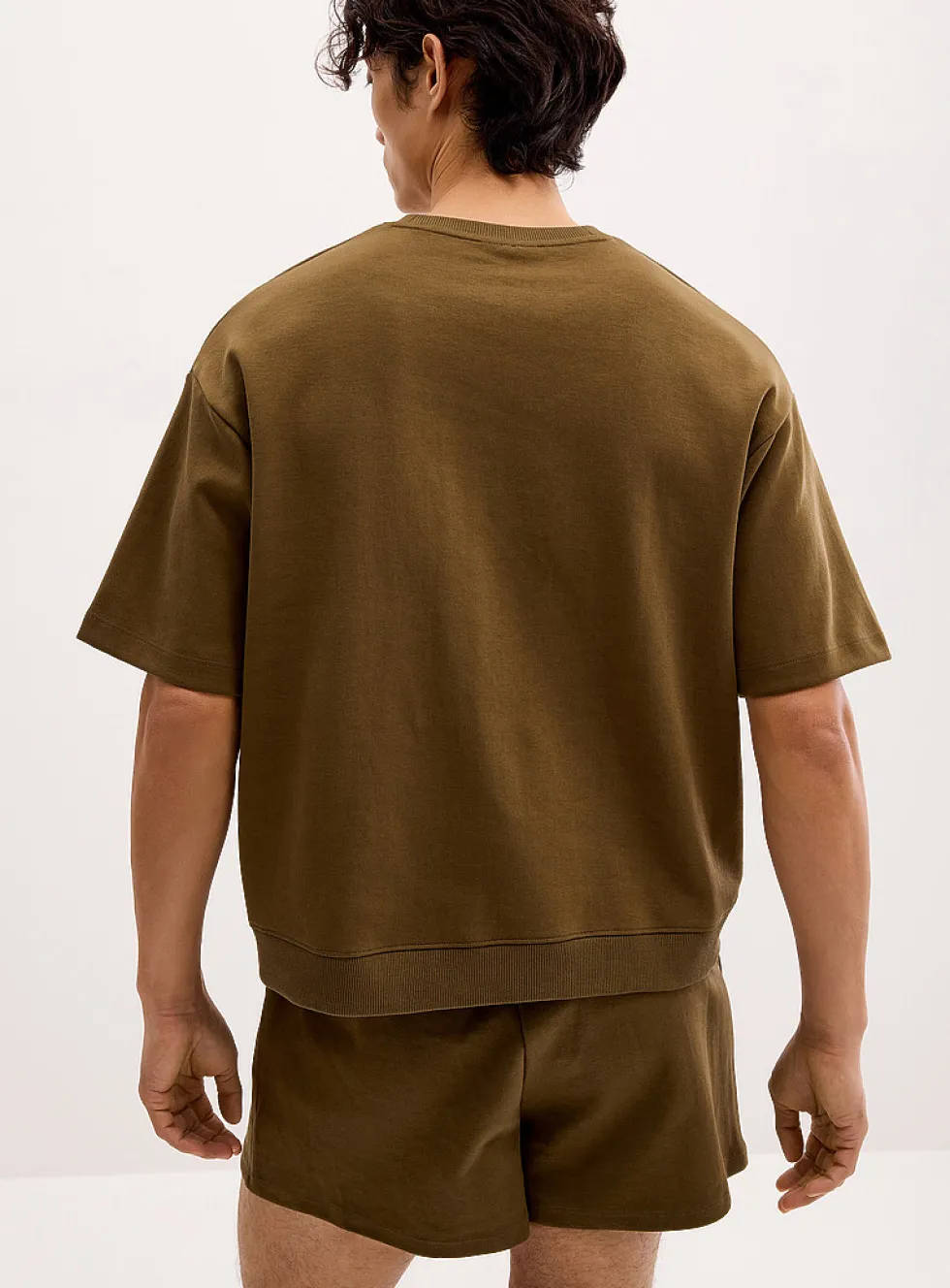 Structured jersey short-sleeve sweatshirt