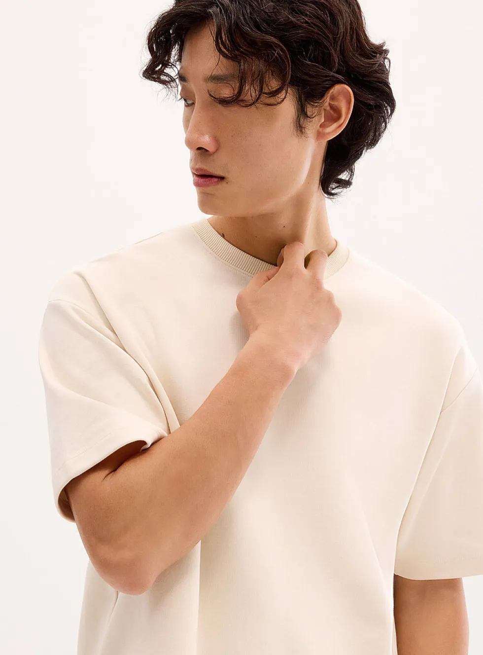 Structured jersey short-sleeve sweatshirt