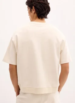 Structured jersey short-sleeve sweatshirt