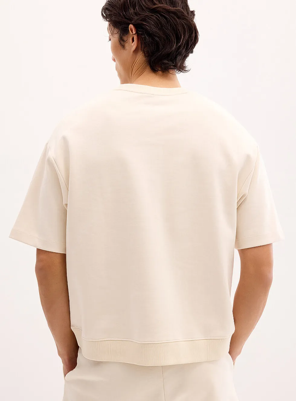 Structured jersey short-sleeve sweatshirt