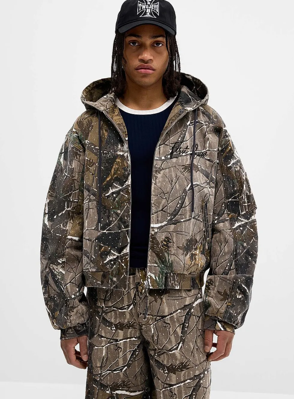 Studded camouflage jacket