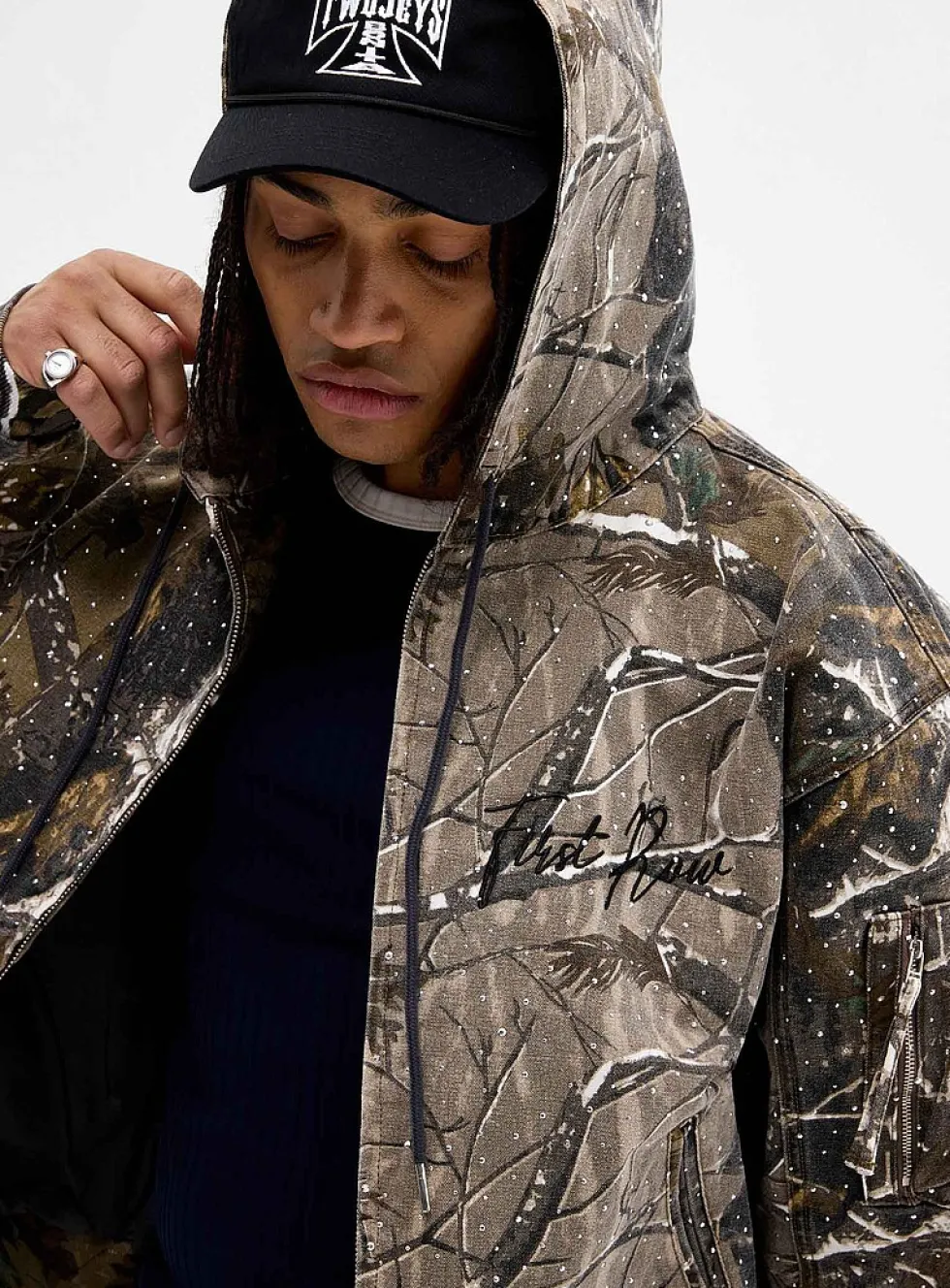 Studded camouflage jacket