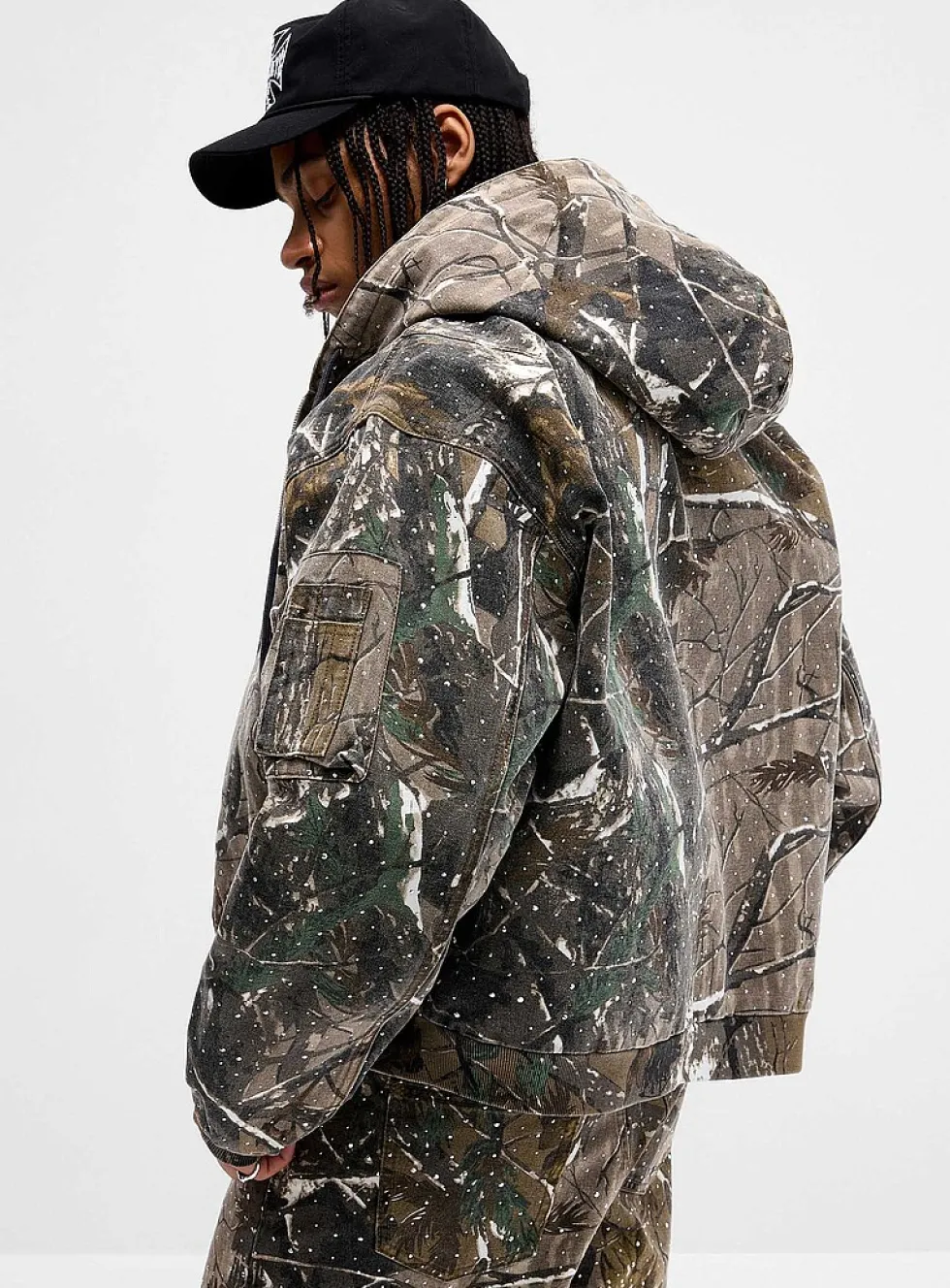Studded camouflage jacket