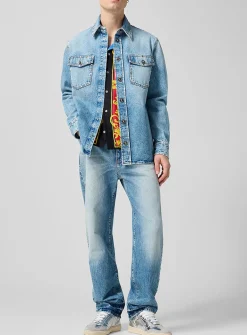 Studded faded jean