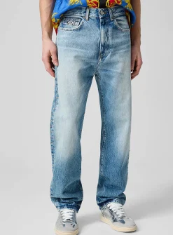 Studded faded jean