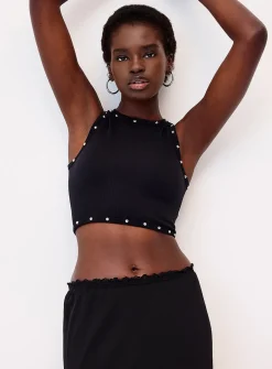 Studded fitted cami