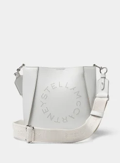 Studded logo square crossbody bag