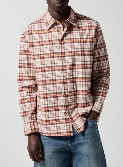 Studio brushed cotton plaid shirt