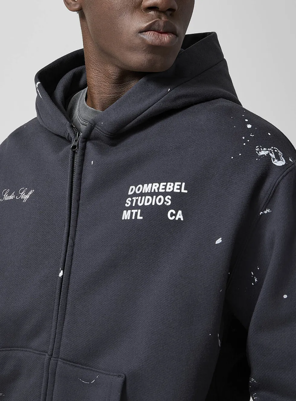Studio Staff splattered paint zip-up hoodie