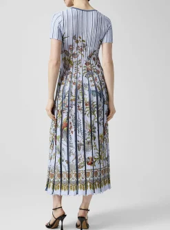 Stylized garden deep pleating dress