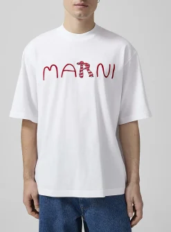 Stylized red logo T-shirt