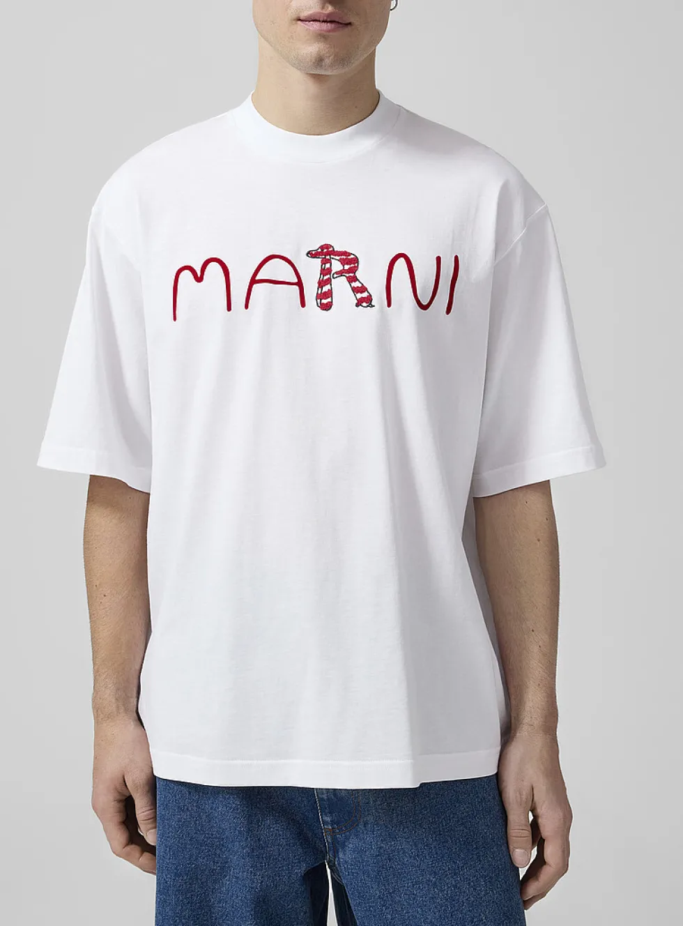 Stylized red logo T-shirt