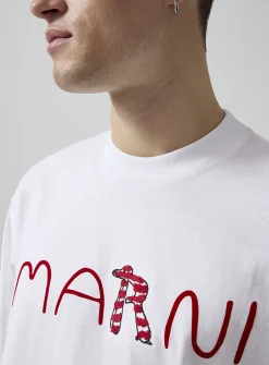 Stylized red logo T-shirt