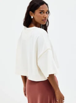 Subtle embroidery boxy-fit T-shirt