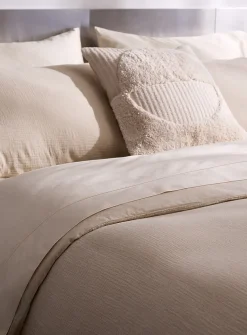 Subtle stripes organic cotton gauze duvet cover set