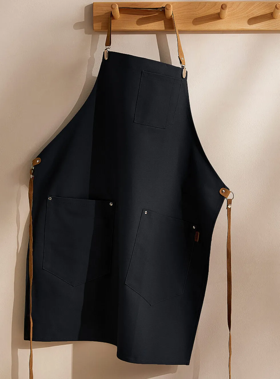 Suede accents coloured apron
