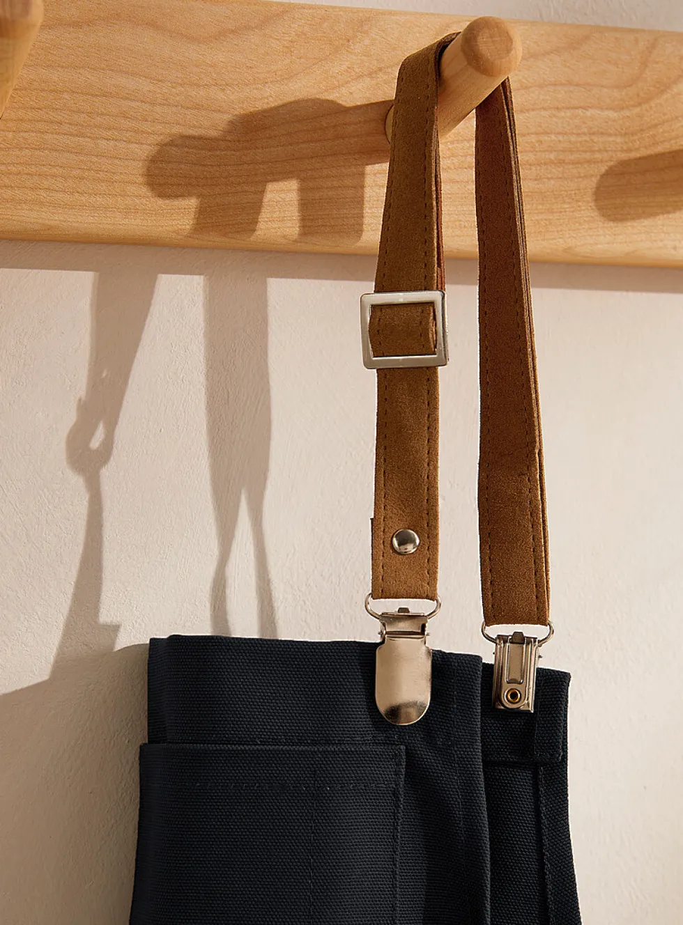 Suede accents coloured apron