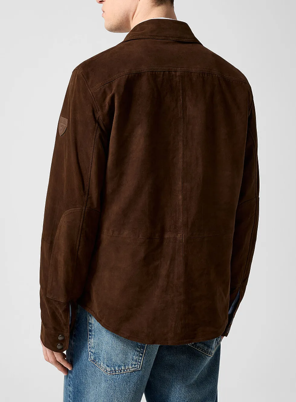 Suede and nylon reversible jacket