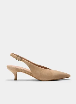 Suede slingback pumps