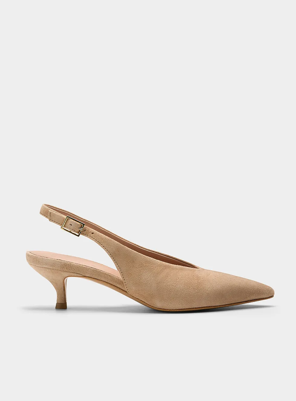 Suede slingback pumps