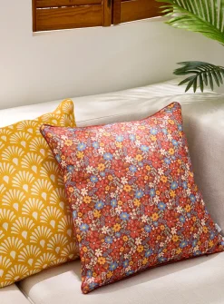 Summer blossoms removable-cover outdoor cushion