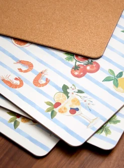 Summer flavours laminated cork placemats